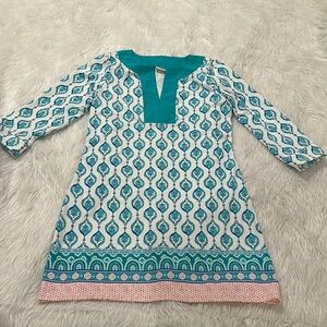 Cabana life blue floral tunic dress size medium new without tag